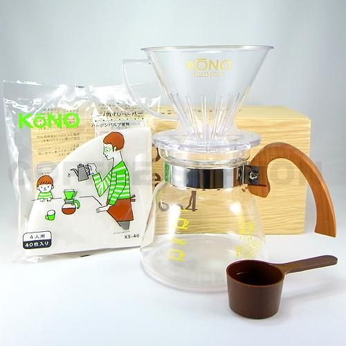 KONO式4人用ドリッパーセット (桜のウッドハンドル)