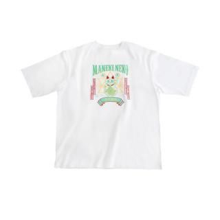 MANEKINECO 招き猫Tシャツ ホワイト Lサイズ