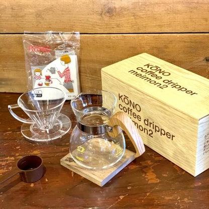 【珈琲サイフォン】名門ドリッパーセット２人用（ウッドハンドル）