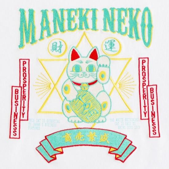 MANEKINECO　招き猫Tシャツ　ホワイト　Lサイズ