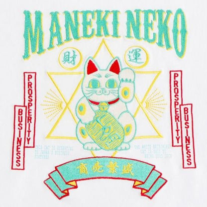 MANEKINECO　招き猫Tシャツ　ホワイト　Lサイズ