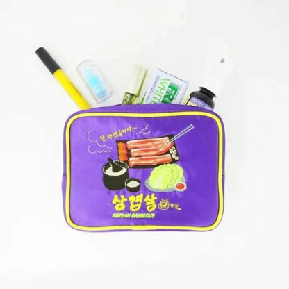 韓国　サムギョプサルスクエアポーチ