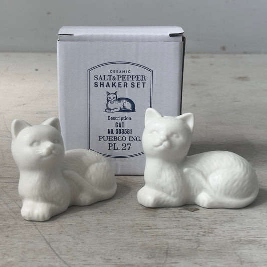 CERAMIC SALT & PEPPER SHAKER SET / Cat｜ネコの陶器ソルト＆ペッパー