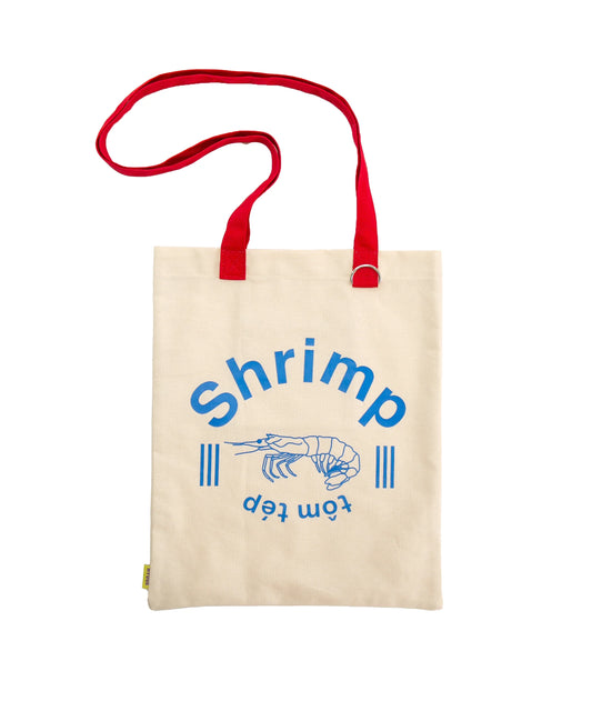 THAILAND Shrimp トートバッグ IVORY｜エビデザイン コットンプリントトート
